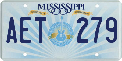 MS license plate AET279