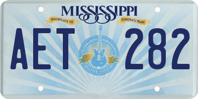 MS license plate AET282