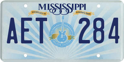 MS license plate AET284