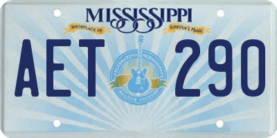 MS license plate AET290