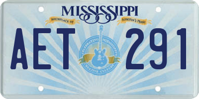 MS license plate AET291