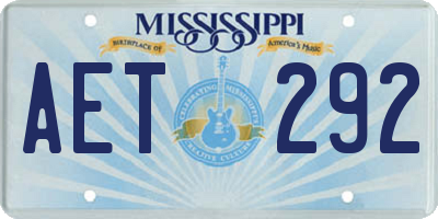 MS license plate AET292