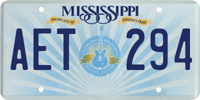 MS license plate AET294