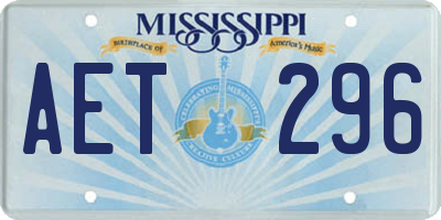 MS license plate AET296