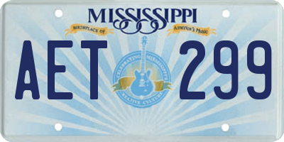 MS license plate AET299