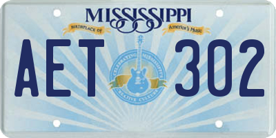 MS license plate AET302