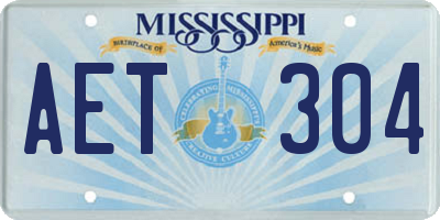 MS license plate AET304