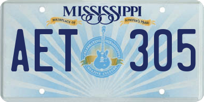 MS license plate AET305