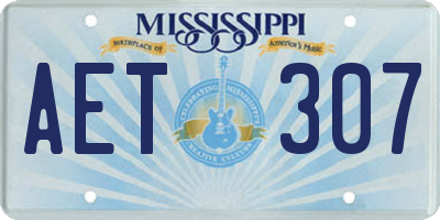 MS license plate AET307
