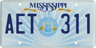 MS license plate AET311