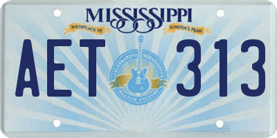 MS license plate AET313