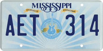 MS license plate AET314