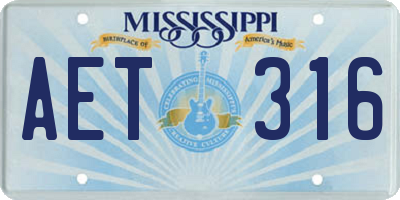 MS license plate AET316