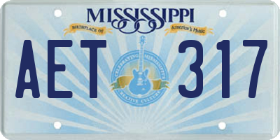 MS license plate AET317
