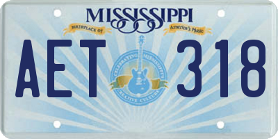 MS license plate AET318