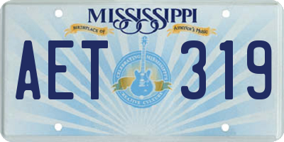 MS license plate AET319