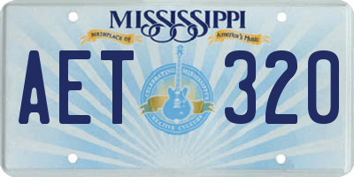 MS license plate AET320