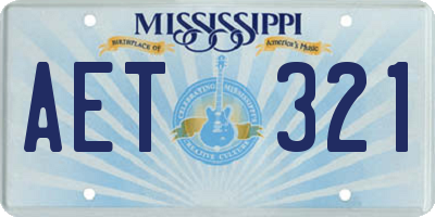 MS license plate AET321
