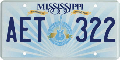MS license plate AET322