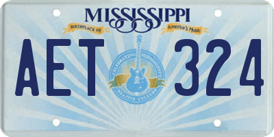 MS license plate AET324