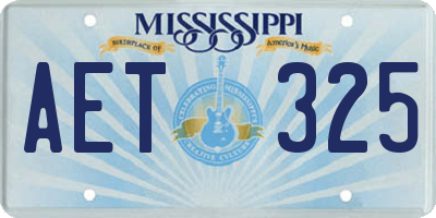 MS license plate AET325
