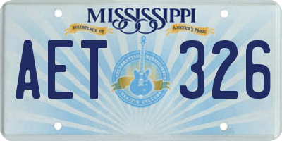 MS license plate AET326