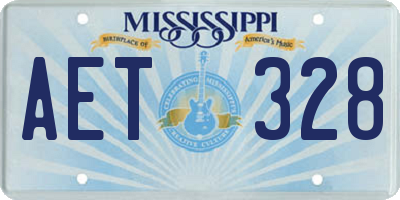 MS license plate AET328