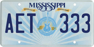 MS license plate AET333