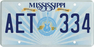 MS license plate AET334