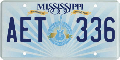 MS license plate AET336