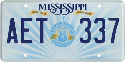 MS license plate AET337
