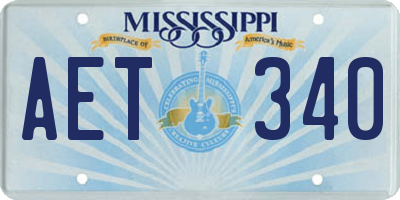 MS license plate AET340