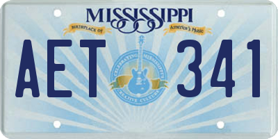 MS license plate AET341