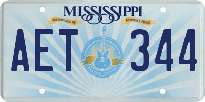 MS license plate AET344