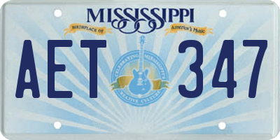 MS license plate AET347