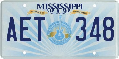 MS license plate AET348