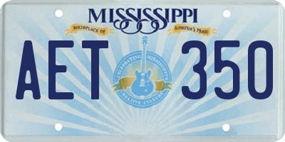 MS license plate AET350