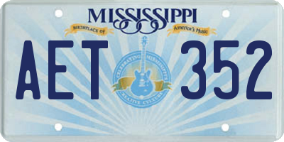 MS license plate AET352