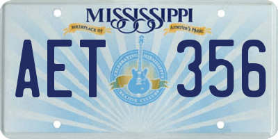 MS license plate AET356