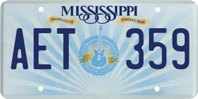 MS license plate AET359