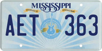 MS license plate AET363