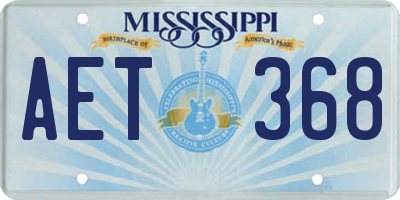 MS license plate AET368