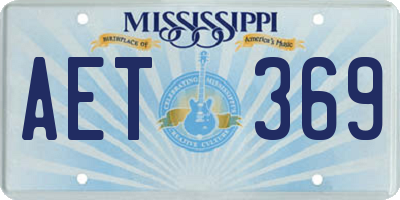 MS license plate AET369