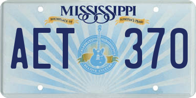 MS license plate AET370