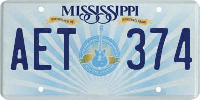 MS license plate AET374