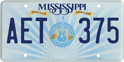 MS license plate AET375