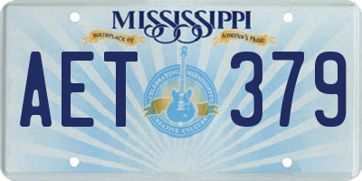 MS license plate AET379