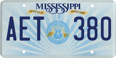MS license plate AET380