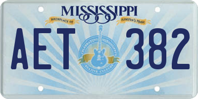 MS license plate AET382