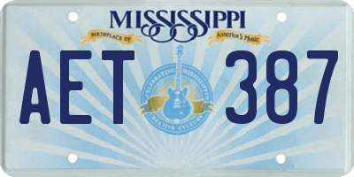 MS license plate AET387